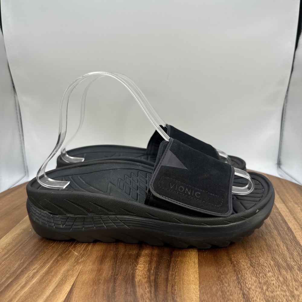 Vionic Rejuvenate Recovery Slide Sandals Black Comfort Women's 7